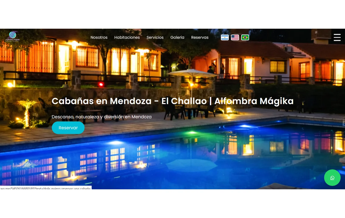 Captura del sitio cabanasalfombramagika.com