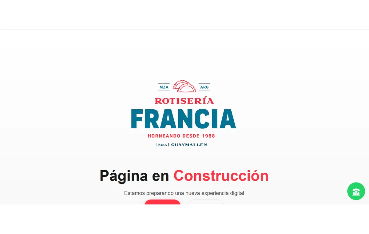 Captura del sitio rotiseriafrancia.com.ar
